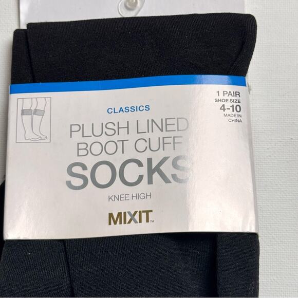 MIXIT Cold Winter  Weather Plush Lined Boot Cuff Knee High Socks  Sz OS NWT - Picture 2 of 10